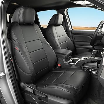 coverdream 2024 2025 2026 Tacoma Seat Covers Full Set for Toyota Tacoma 4th Gen Double/Crew Cab SR,SR5,TRD Sport,TRD Off-Road,Limited,Fully Covered,Luxury Waterproof Leather Car Seat Protector(Black)