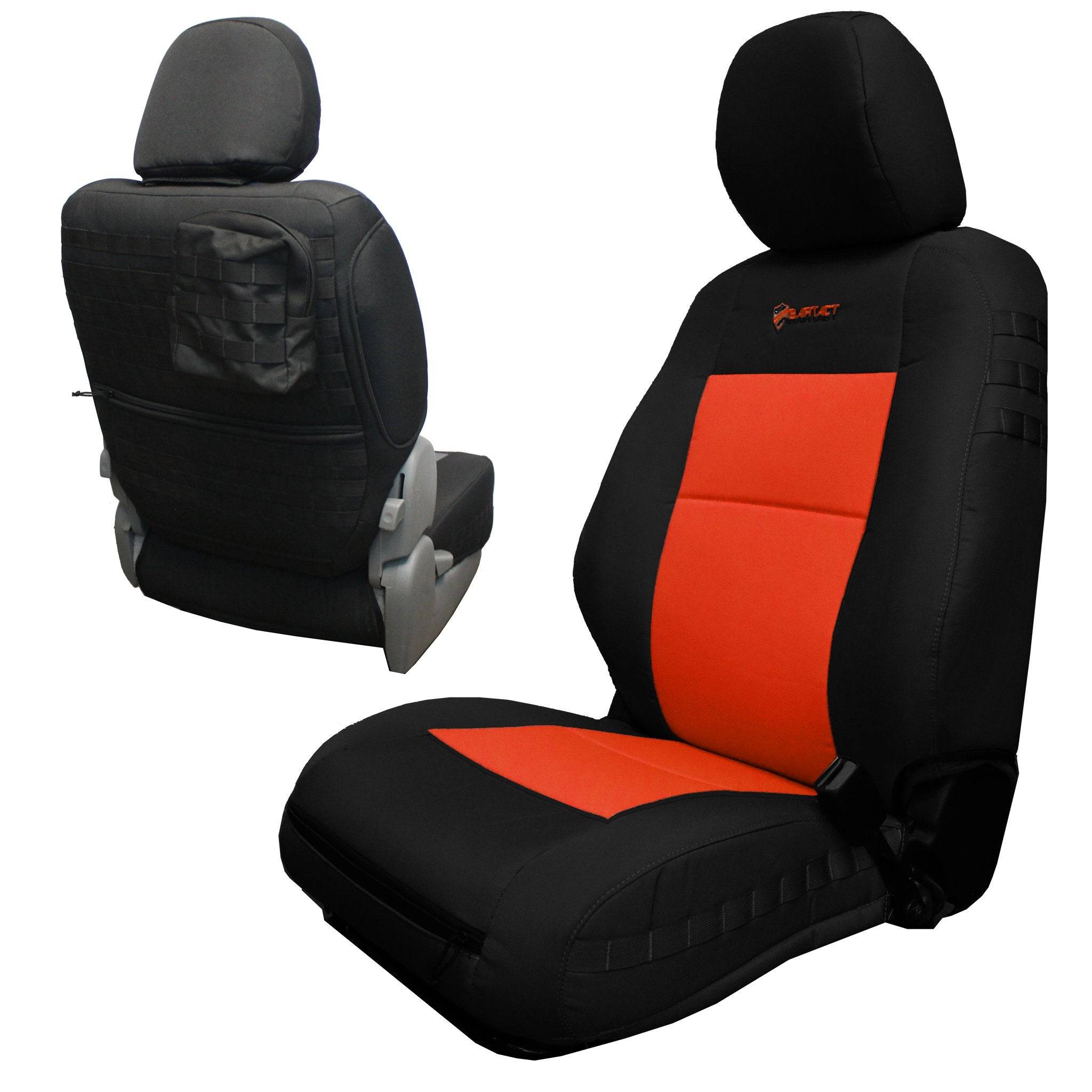 Toyota Tacoma custom-fit tactical seat covers with MOLLE webbing panels